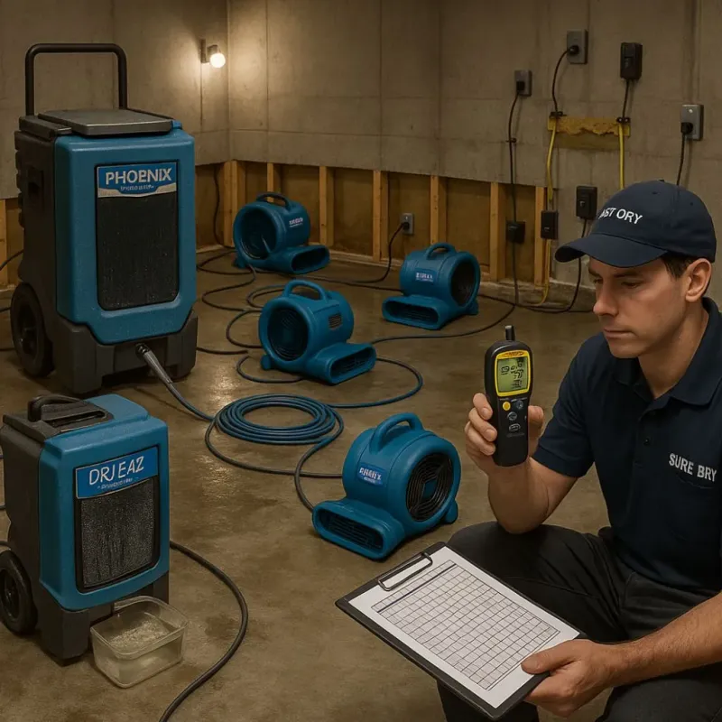 Structural Drying and Dehumidification process in Plains, PA